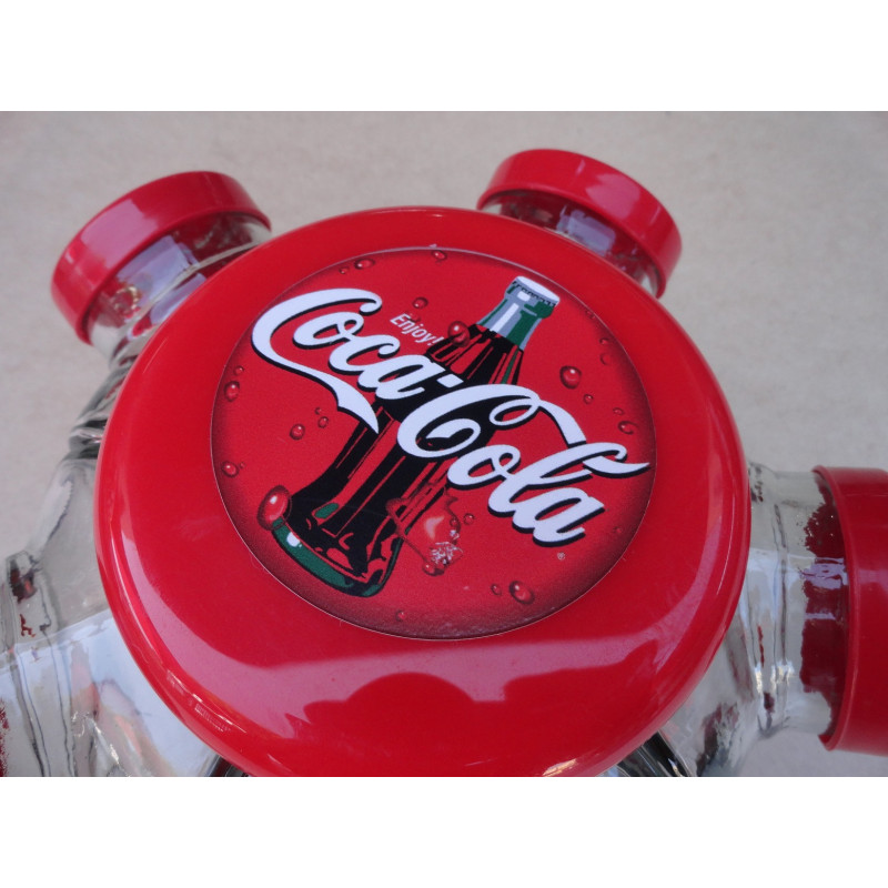 Baleiro Giratório Pequeno Em Vidro Decorativo Tampa Coca Cola