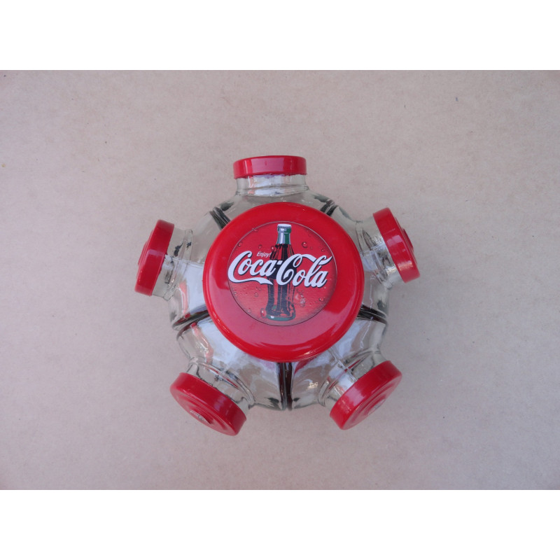 Baleiro Giratório Pequeno Em Vidro Decorativo Tampa Coca Cola
