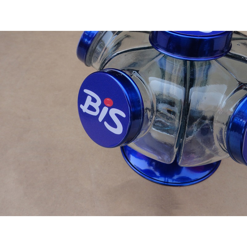 Baleiro Giratório de Vidro Chocolate Bis Pequeno Decorativo Antigo