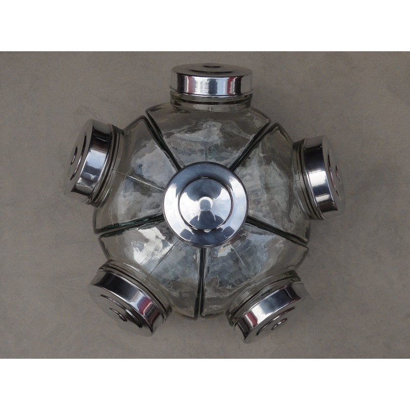 Baleiro Giratório de Vidro Gigante 1 Andar Decorativo Antigo