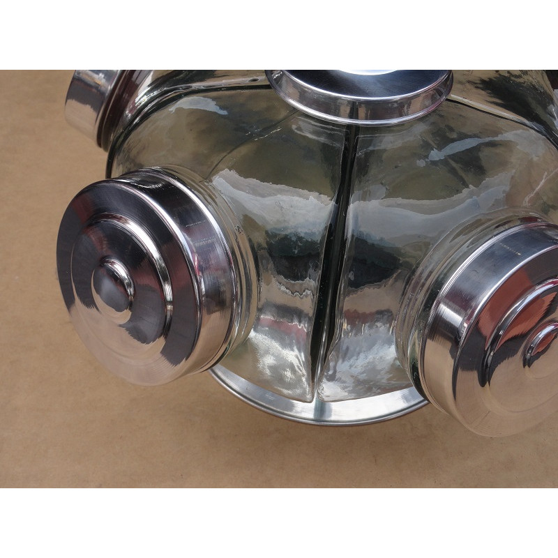 Baleiro Giratório de Vidro Gigante 1 Andar Decorativo Antigo