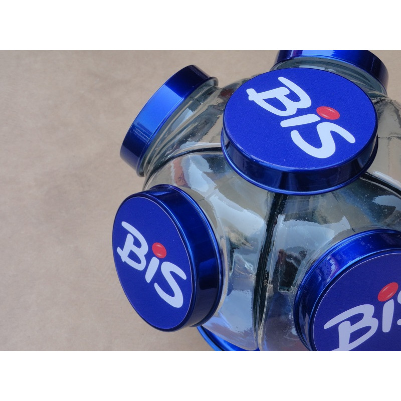 Baleiro Giratório de Vidro Chocolate Bis Médio Decorativo Antigo