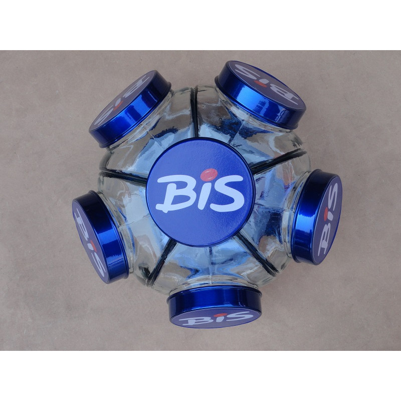 Baleiro Giratório de Vidro Chocolate Bis Médio Decorativo Antigo