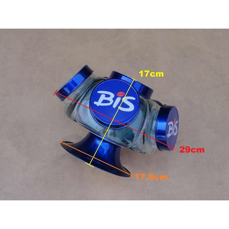 Baleiro Giratório de Vidro Chocolate Bis Médio Decorativo Antigo