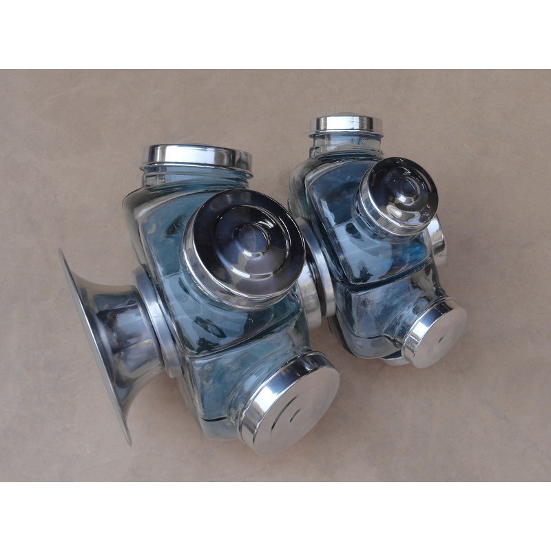 Baleiro Giratório de Vidro Misto 2 Andares Decorativo Antigo