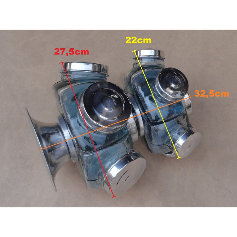 Baleiro Giratório de Vidro Misto 2 Andares Decorativo Antigo