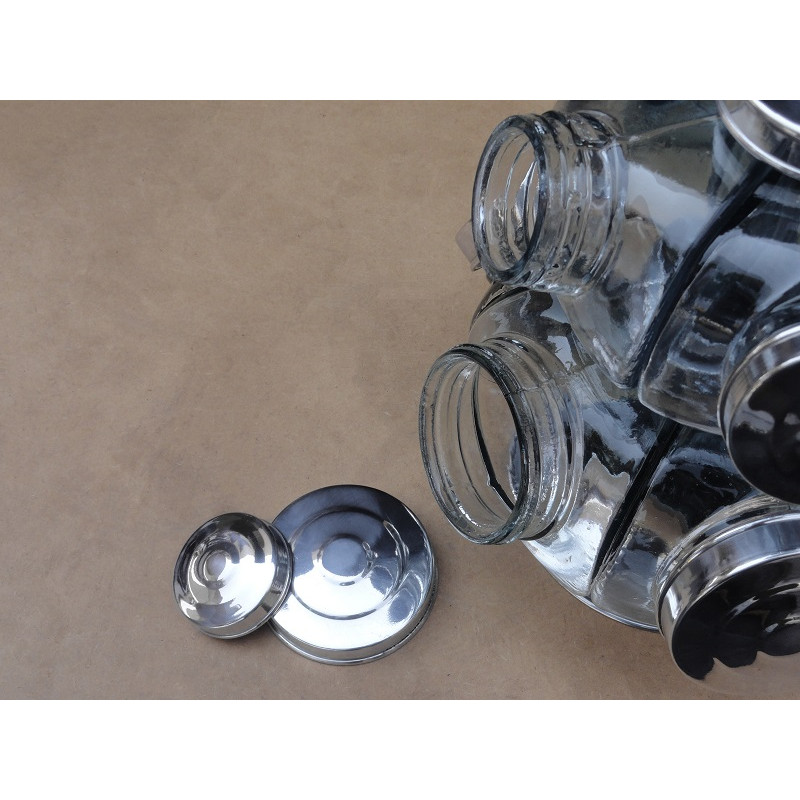 Baleiro Giratório de Vidro Misto 2 Andares Decorativo Antigo