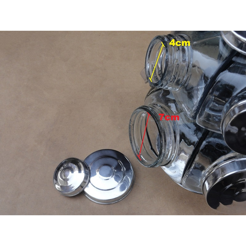 Baleiro Giratório de Vidro Misto 2 Andares Decorativo Antigo