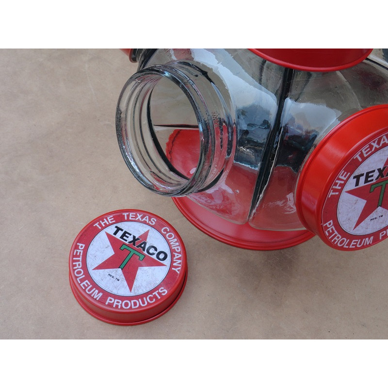 Baleiro Giratório de Vidro Texaco Médio Decorativo Antigo