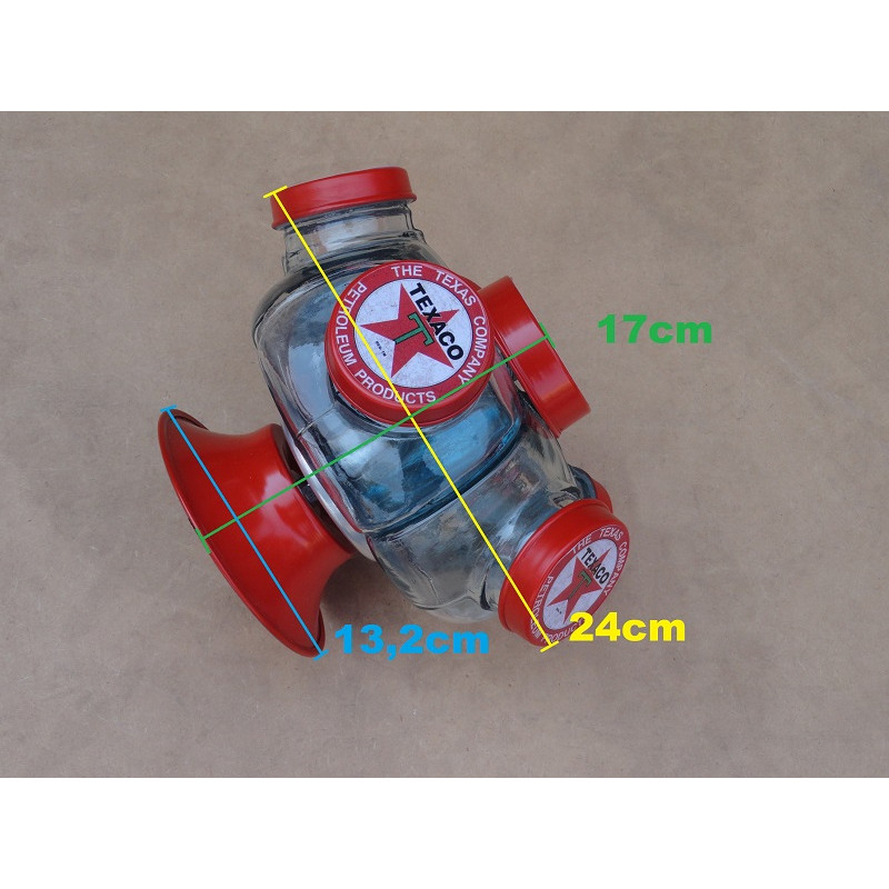 Baleiro Giratório de Vidro Texaco Pequeno Decorativo Antigo