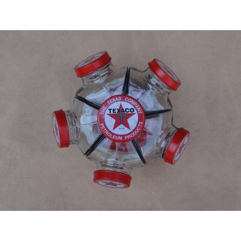 Baleiro Giratório de Vidro Texaco Pequeno Decorativo Antigo