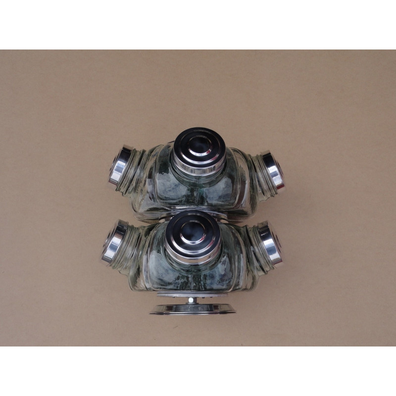 Baleiro Giratório Grande Duplo Vidro 2 Andares Alumínio Novo