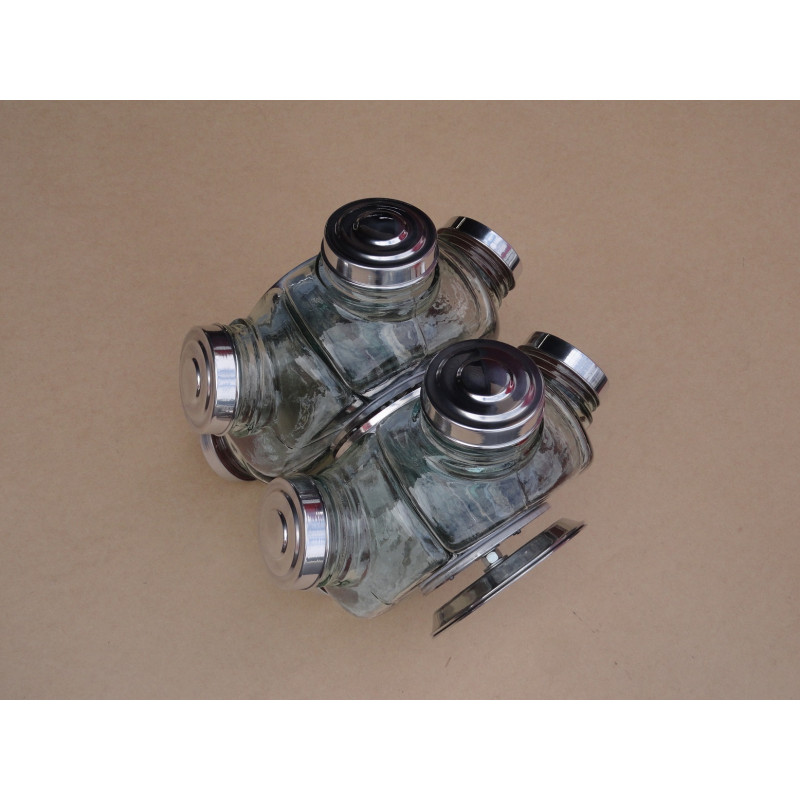 Baleiro Giratório Grande Duplo Vidro 2 Andares Alumínio Novo