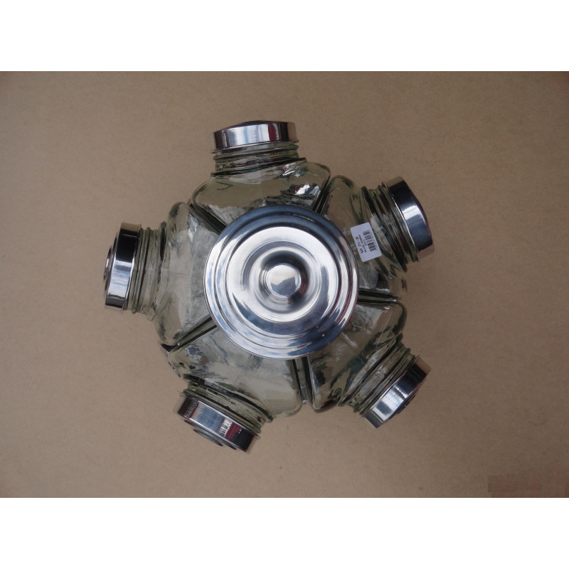 Baleiro Giratório Grande Duplo Vidro 2 Andares Alumínio Novo