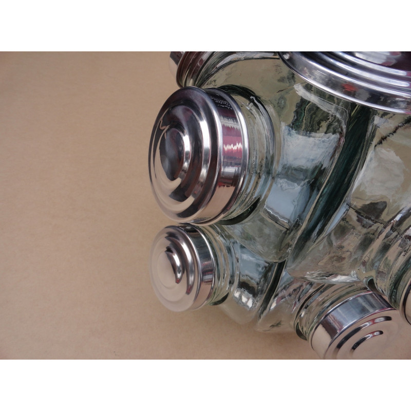 Baleiro Giratório Grande Duplo Vidro 2 Andares Alumínio Novo