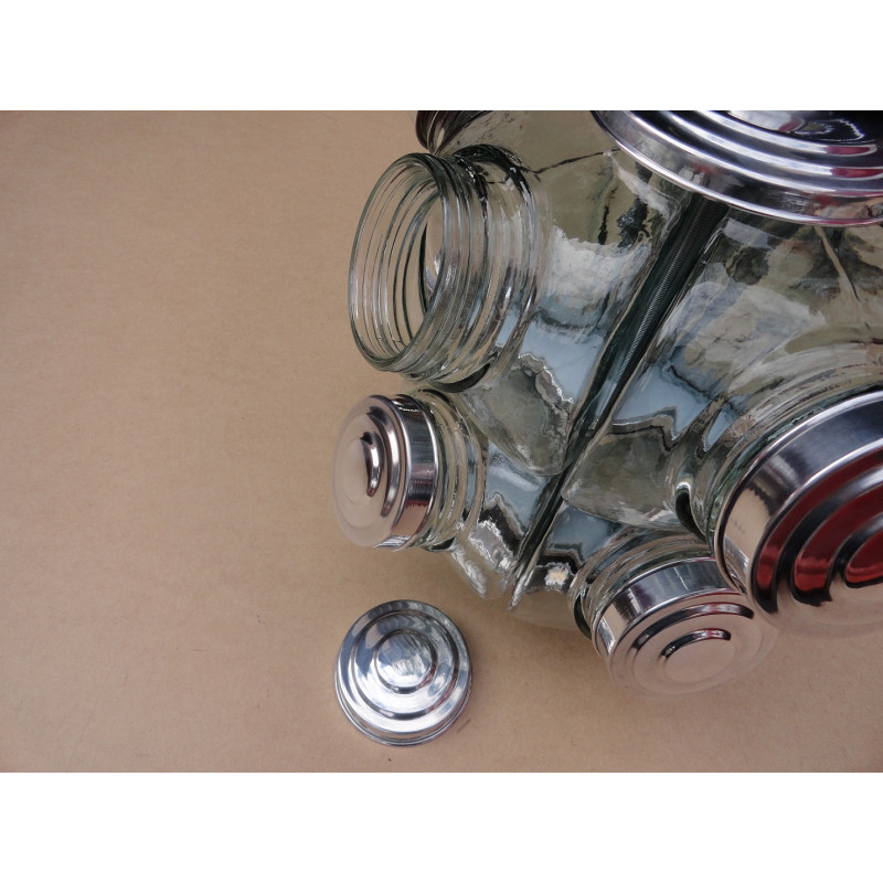 Baleiro Giratório Grande Duplo Vidro 2 Andares Alumínio Novo