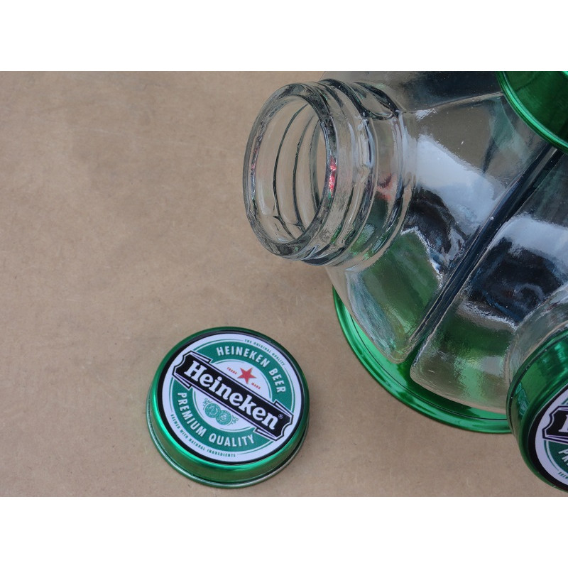 Baleiro Giratório de Vidro Heineken Pequeno Decorativo Antigo