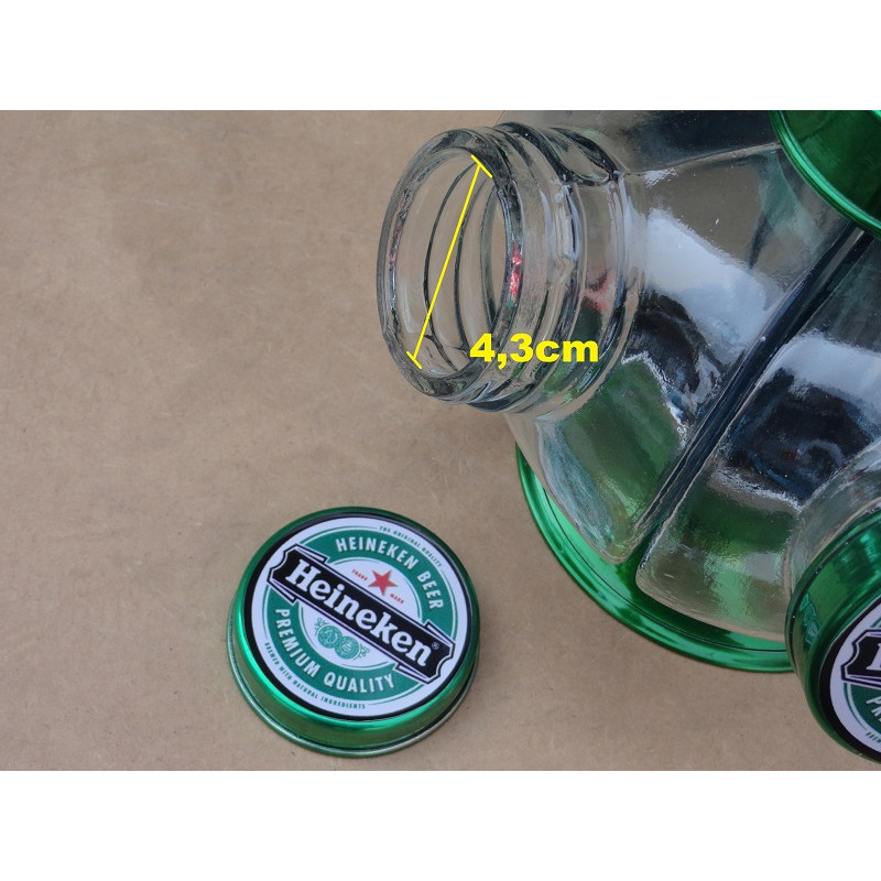 Baleiro Giratório de Vidro Heineken Pequeno Decorativo Antigo