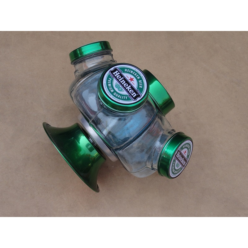 Baleiro Giratório de Vidro Heineken Pequeno Decorativo Antigo