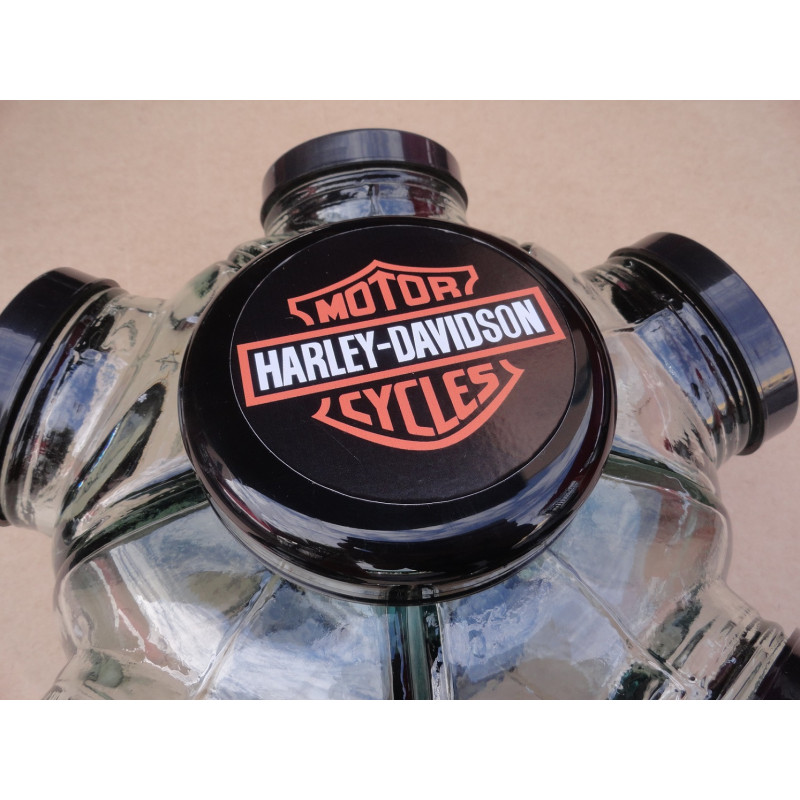 Baleiro Giratório Médio Em Vidro Decorativo Tampa Harley Davidson