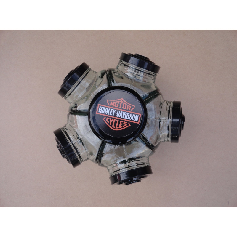 Baleiro Giratório Médio Em Vidro Decorativo Tampa Harley Davidson