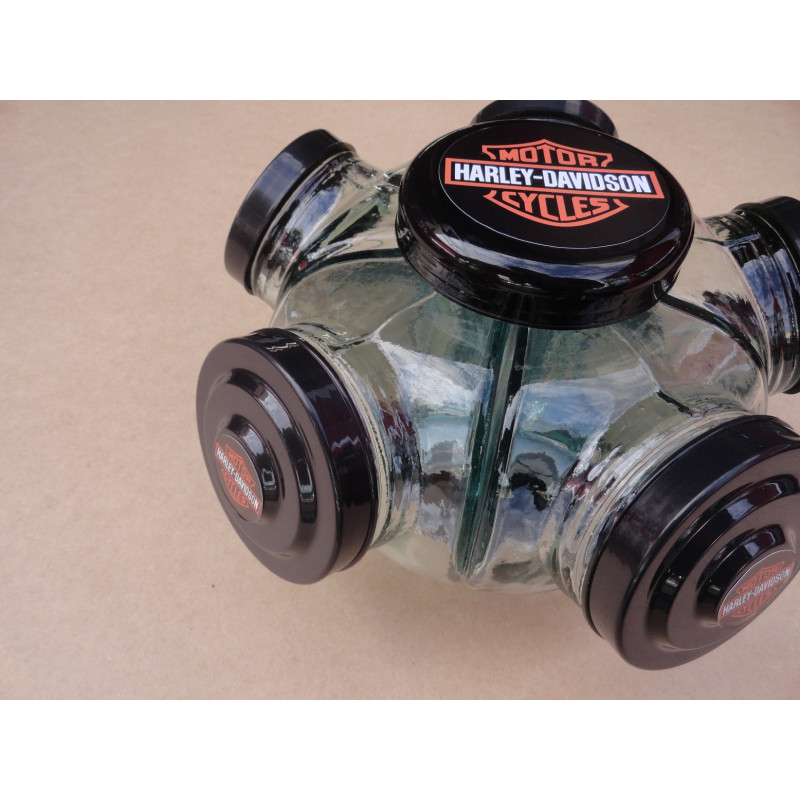 Baleiro Giratório Médio Em Vidro Decorativo Tampa Harley Davidson