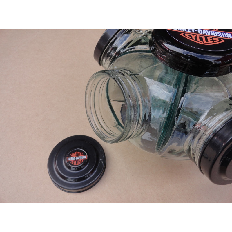 Baleiro Giratório Médio Em Vidro Decorativo Tampa Harley Davidson