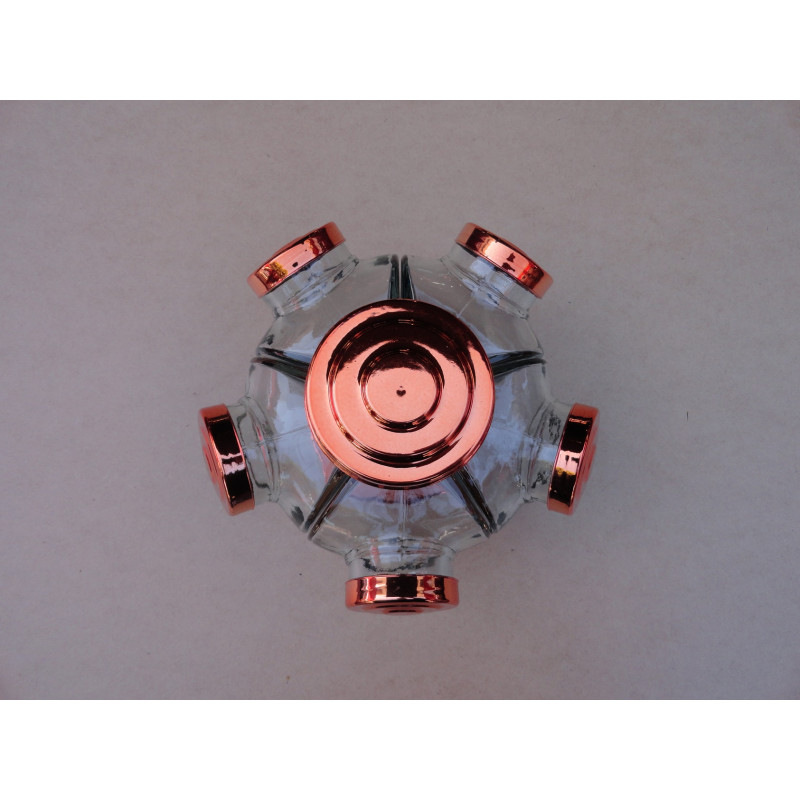 Baleiro Giratório Pequeno Em Vidro Decorativo Tampa Cobre