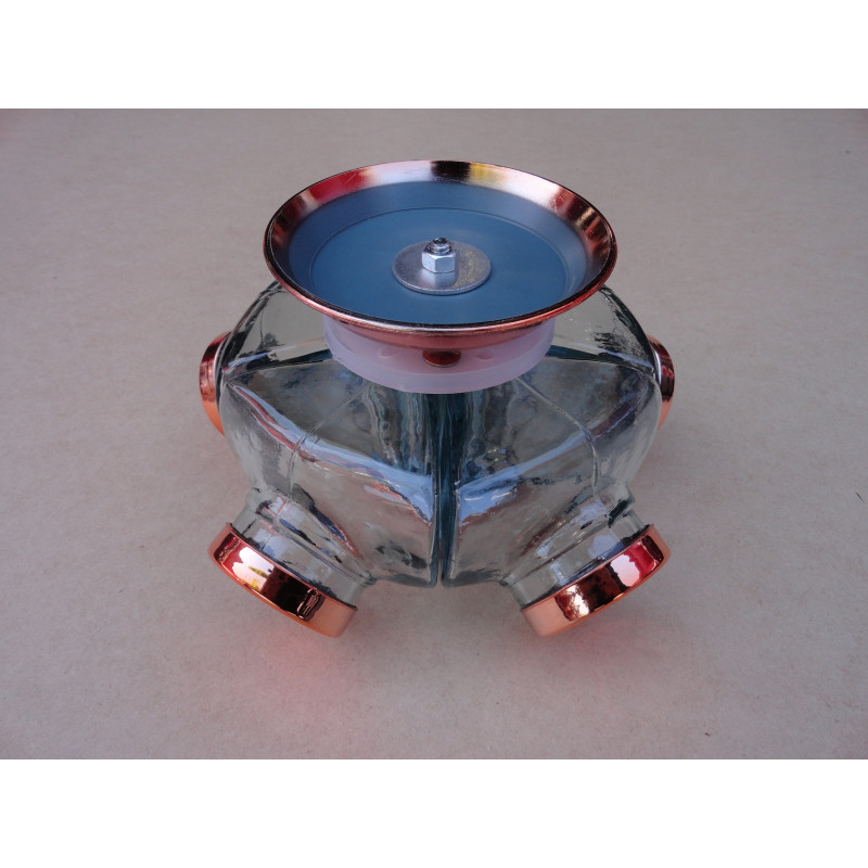 Baleiro Giratório Pequeno Em Vidro Decorativo Tampa Cobre