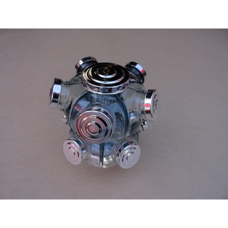 Baleiro Giratório Pequeno Duplo Em Vidro 2 Andares Prata