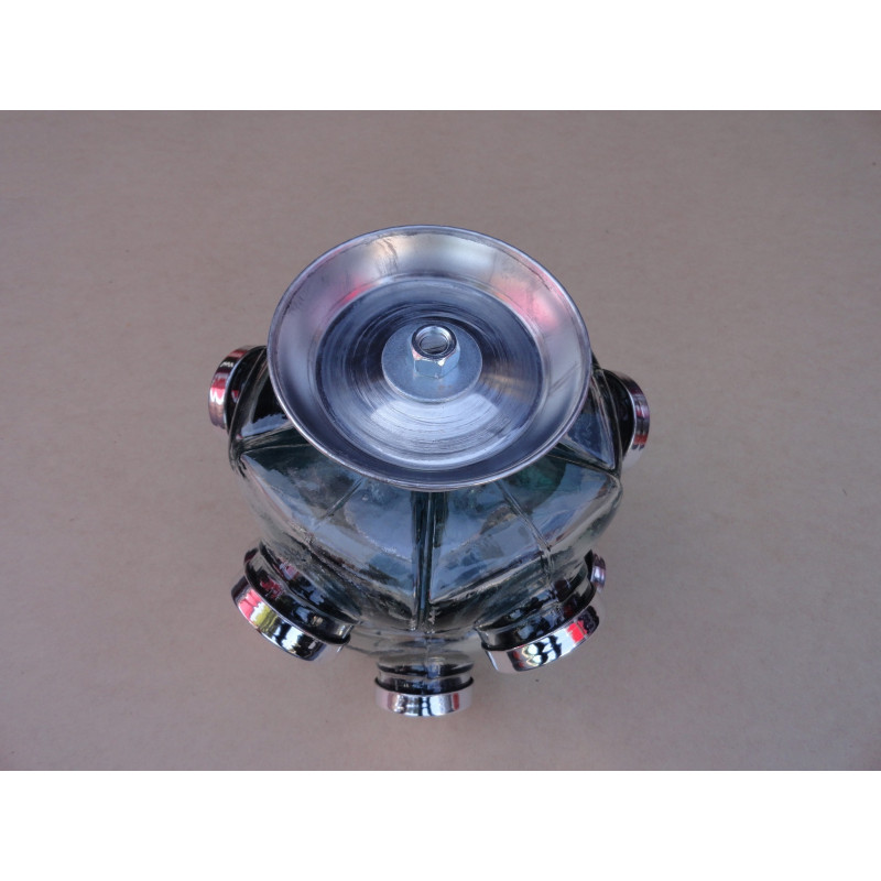 Baleiro Giratório Pequeno Duplo Em Vidro 2 Andares Prata