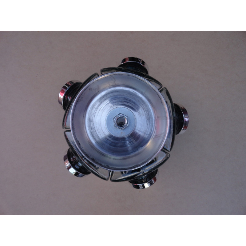 Baleiro Giratório Pequeno Duplo Em Vidro 2 Andares Prata