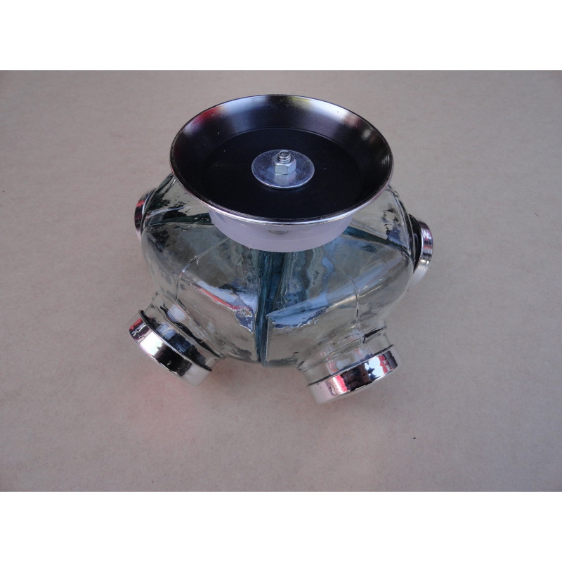 Baleiro Giratório Pequeno Em Vidro Decorativo Tampa Prata