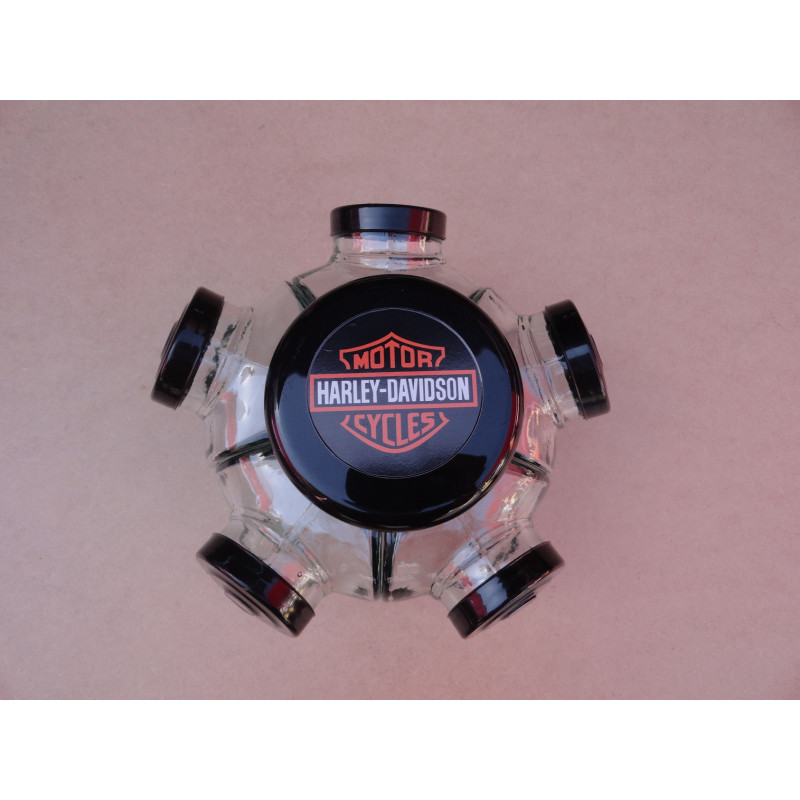 Baleiro Giratório Pequeno Em Vidro Decorativo Tampa Harley Davidson