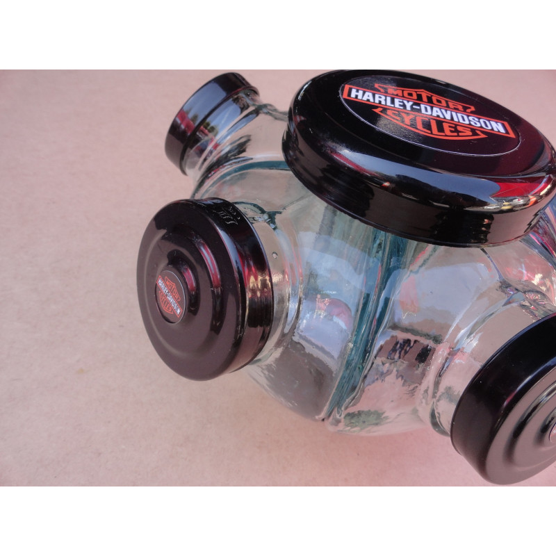 Baleiro Giratório Pequeno Em Vidro Decorativo Tampa Harley Davidson