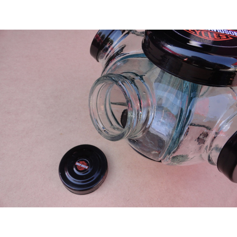 Baleiro Giratório Pequeno Em Vidro Decorativo Tampa Harley Davidson