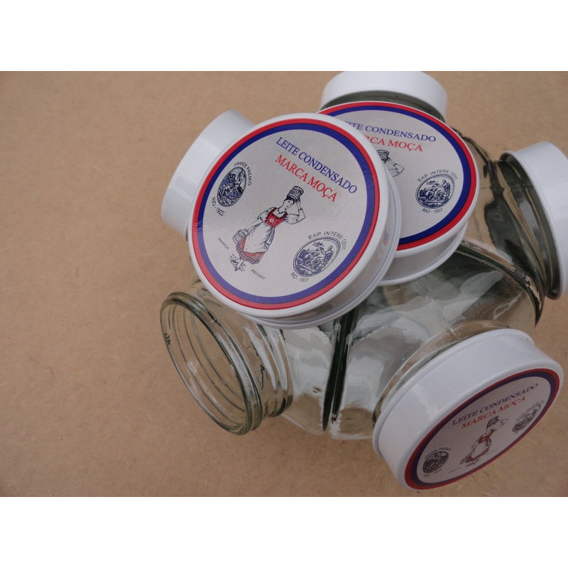 Baleiro Vidro Temático Leite Moça Giratório Médio Novo