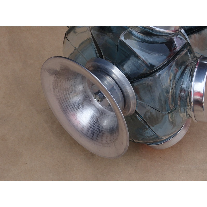 Baleiro Giratório de Vidro Médio 2 Andares Decorativo Duplo Tampa Alumínio