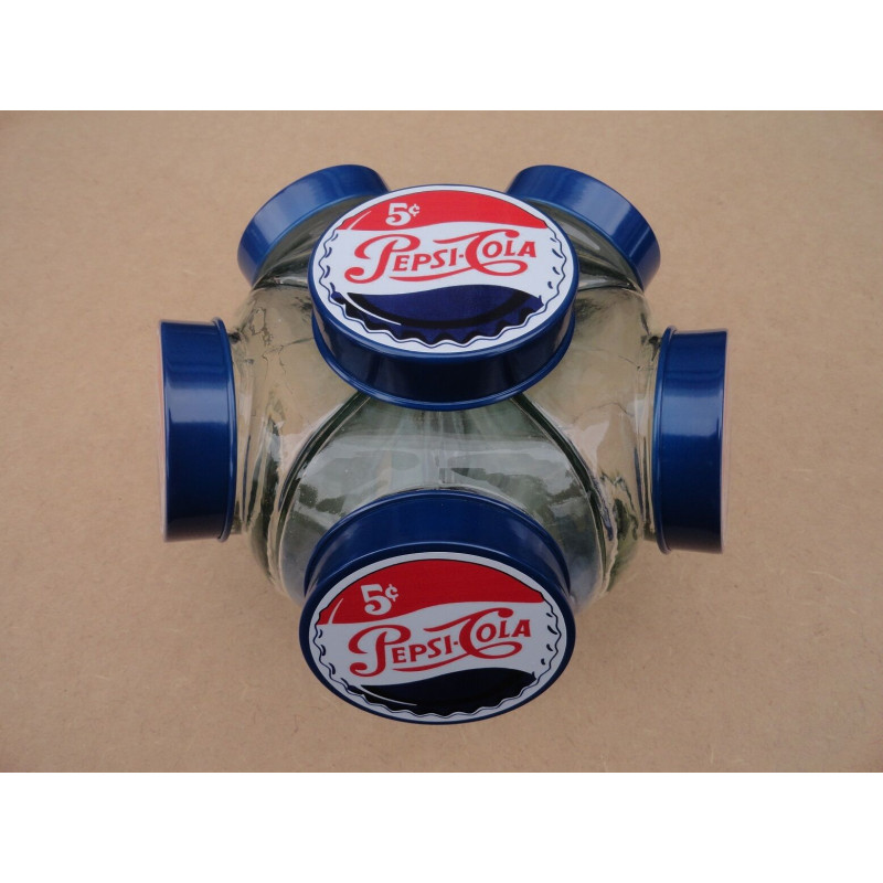 Baleiro Vidro Temático Pepsi Cola Giratório Médio Novo
