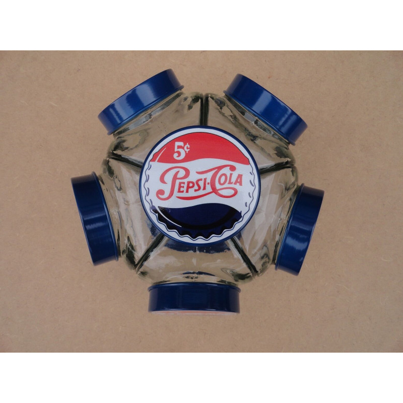 Baleiro Vidro Temático Pepsi Cola Giratório Médio Novo