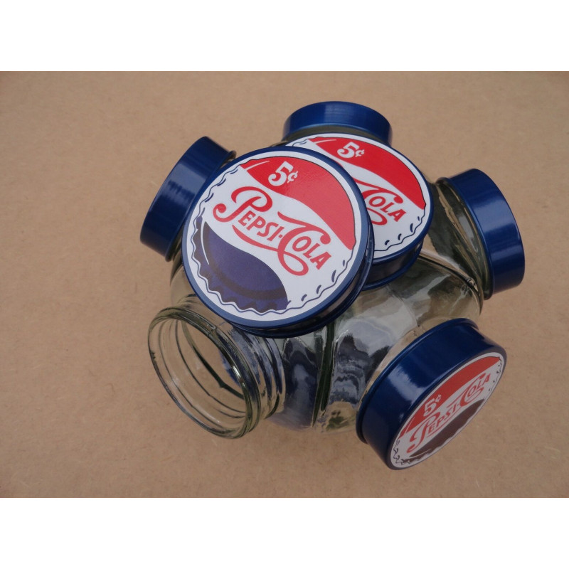 Baleiro Vidro Temático Pepsi Cola Giratório Médio Novo