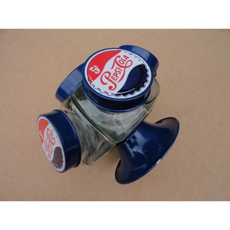 Baleiro Vidro Temático Pepsi Cola Giratório Médio Novo