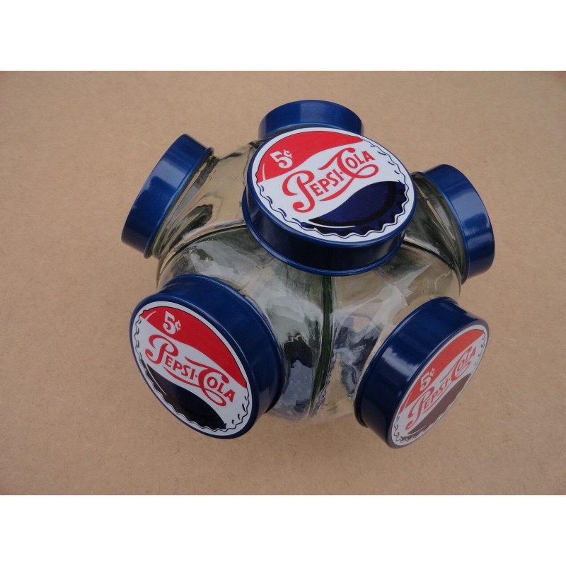 Baleiro Vidro Temático Pepsi Cola Giratório Médio Novo