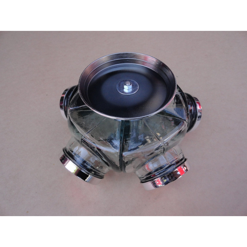 Baleiro Giratório Médio Em Vidro Decorativo Tampa Prata