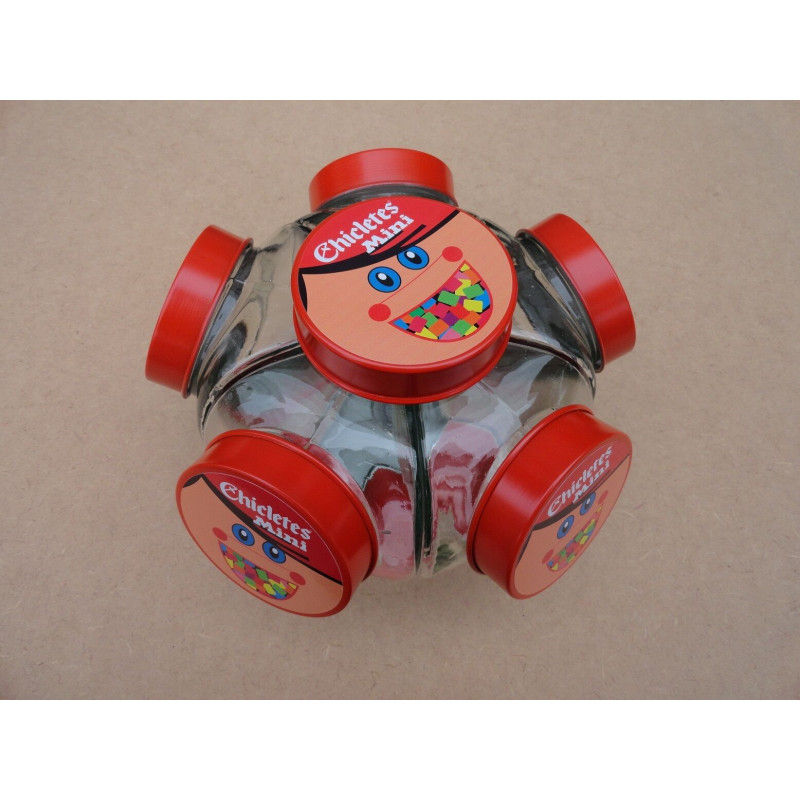 Baleiro Vidro Temático Chicletes Mini Giratório Médio Novo