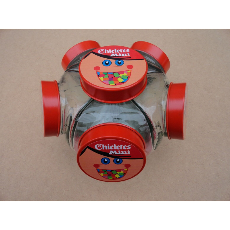 Baleiro Vidro Temático Chicletes Mini Giratório Médio Novo