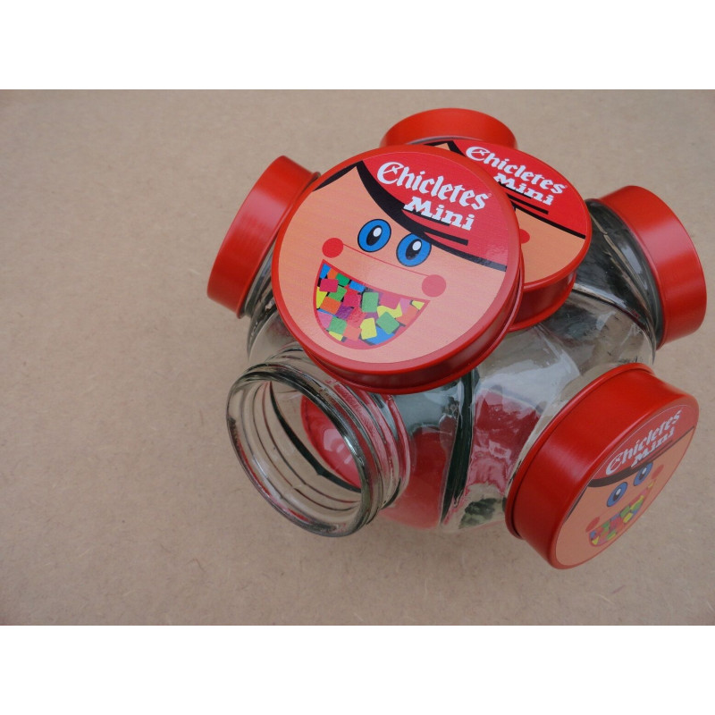 Baleiro Vidro Temático Chicletes Mini Giratório Médio Novo