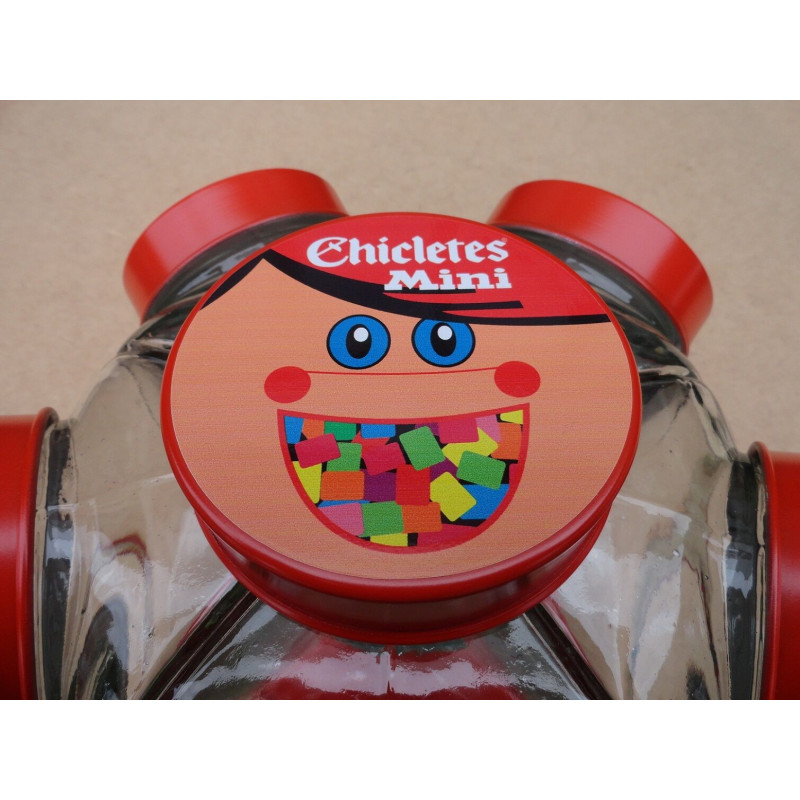 Baleiro Vidro Temático Chicletes Mini Giratório Médio Novo