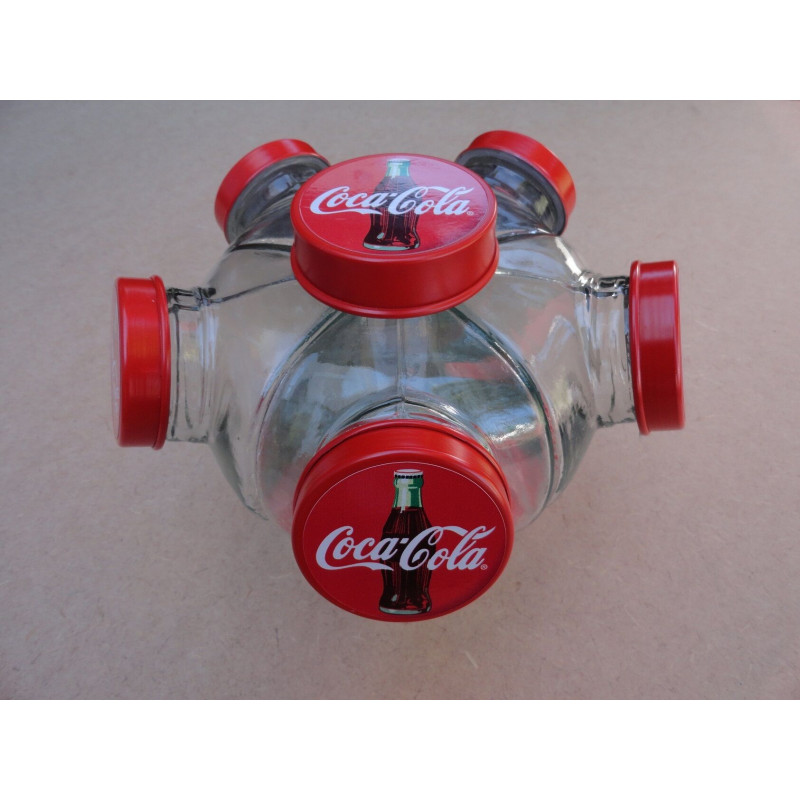 Baleiro Vidro Temático Coca Cola Giratório Pequeno Novo