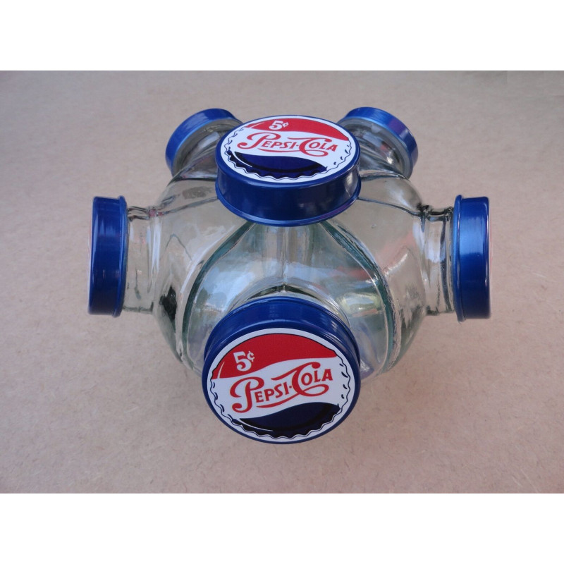 Baleiro Vidro Temático Pepsi Cola Giratório Pequeno Novo